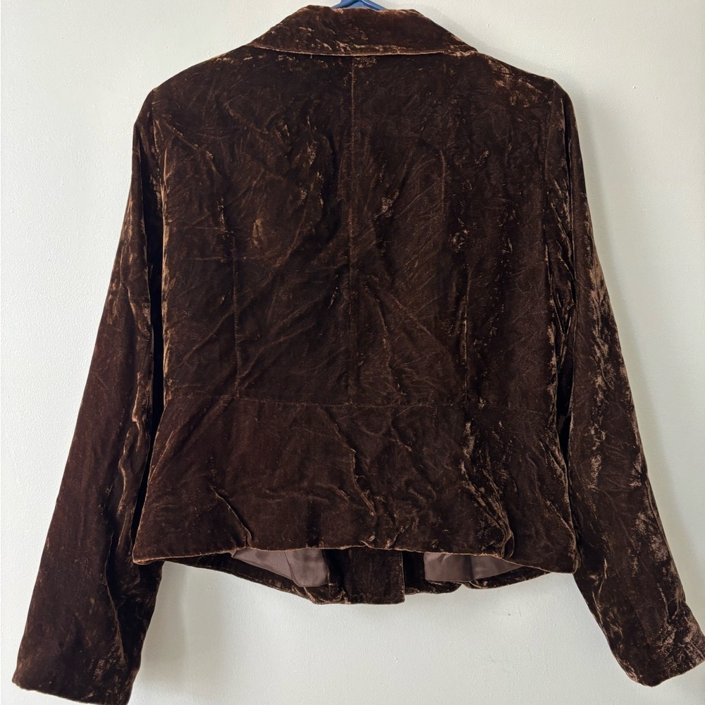 Y2K Fairycore Brown Velvet Veloir Jacket Fairy Indie Whymsigoth Medium Blazer - Picture 7 of 11